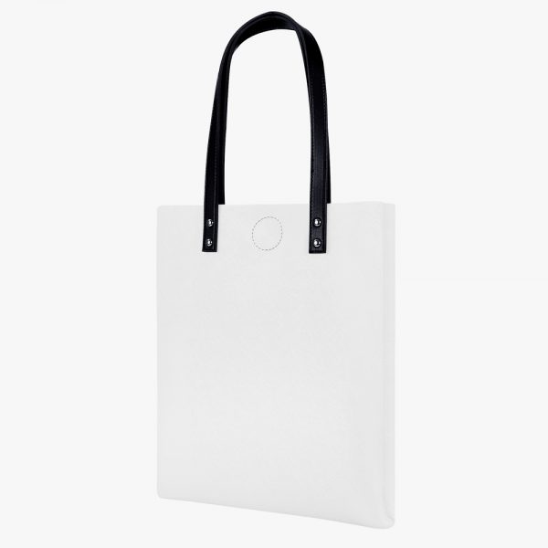 A customizable white tote bag