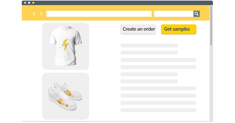 A selection of T-shirts and shoes on DogeDiy as samples
