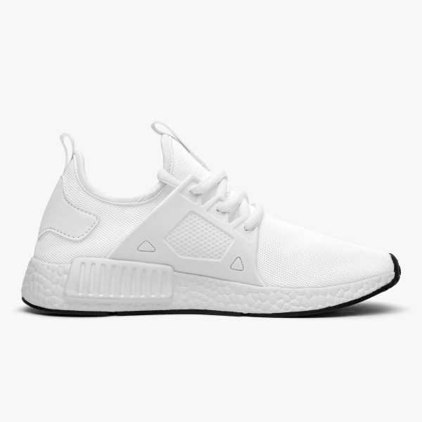 A pair of white customizable lightweight sneakers