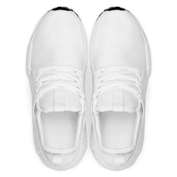 A pair of white customizable lightweight sneakers