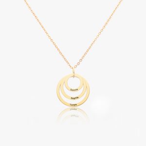 A Gold 3 Ring Name Necklace