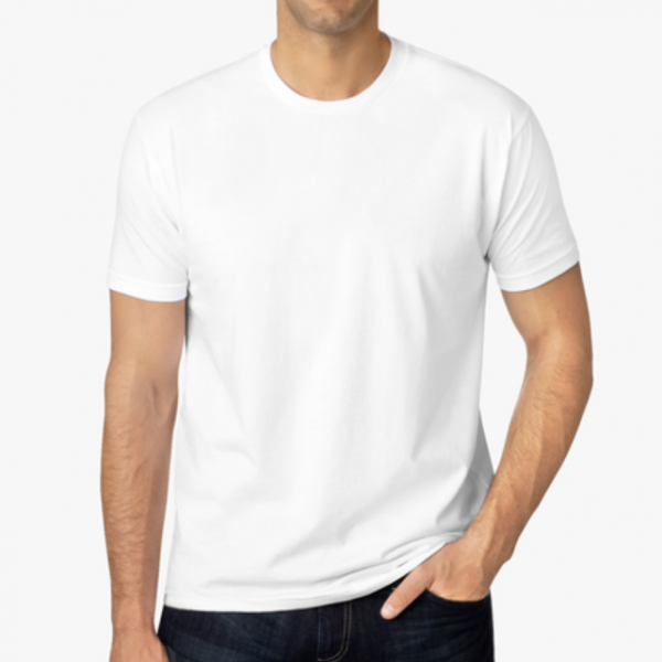 A male model wearing a cotton t-shirt