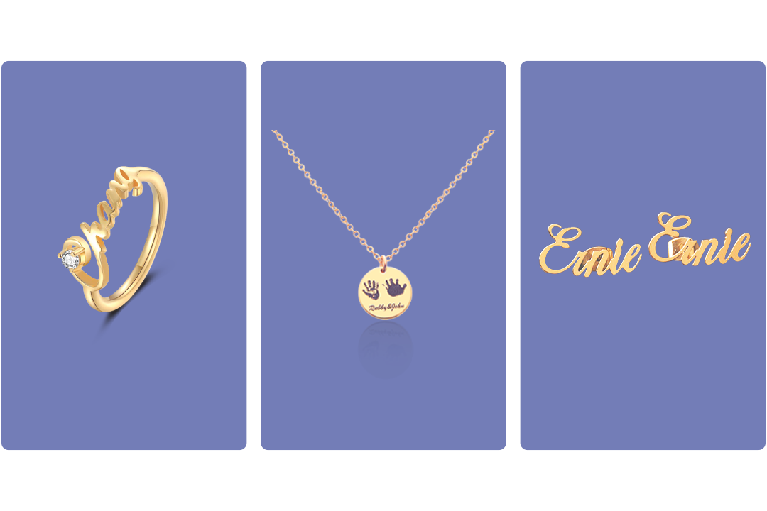 Gold rings, necklaces and earrings